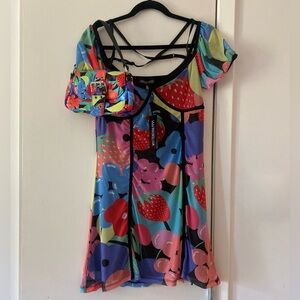 Current Mood Flower & Fruit Print Top with MATCHING BAG